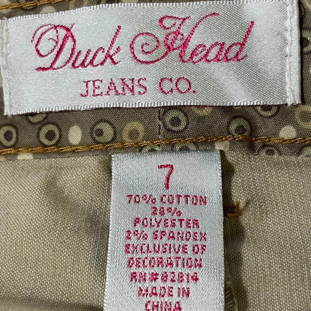 Duck Head Corduroy Mini Skirt Womens 7 Tan Good Vintage Y2K Embroidered Pockets